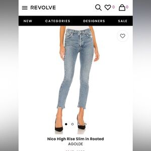 Agolde Nico high rise slim in rooted